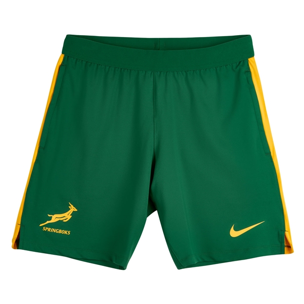 South Africa Springboks Mens Training Shorts 26/27 Gorge Green - Flatlay View