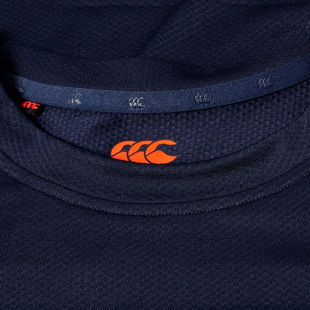 Canterbury Mens Tempo Training T-Shirt Navy - Neck