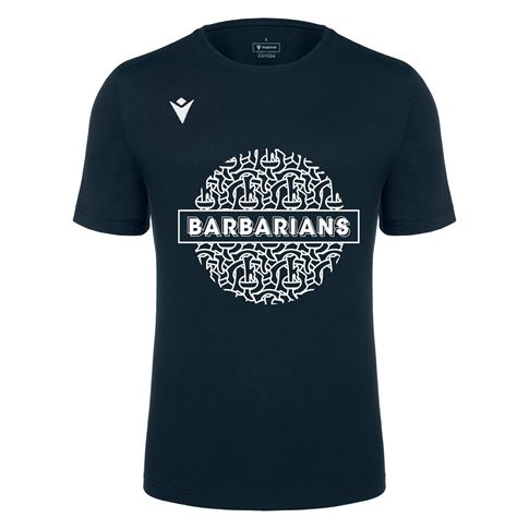 Barbarians Adults Cotton T-Shirt 25/26 Black - Front View