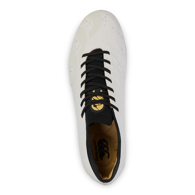 Canterbury Adults Stampede Elite Soft Ground Rubgy Boots White - Top
