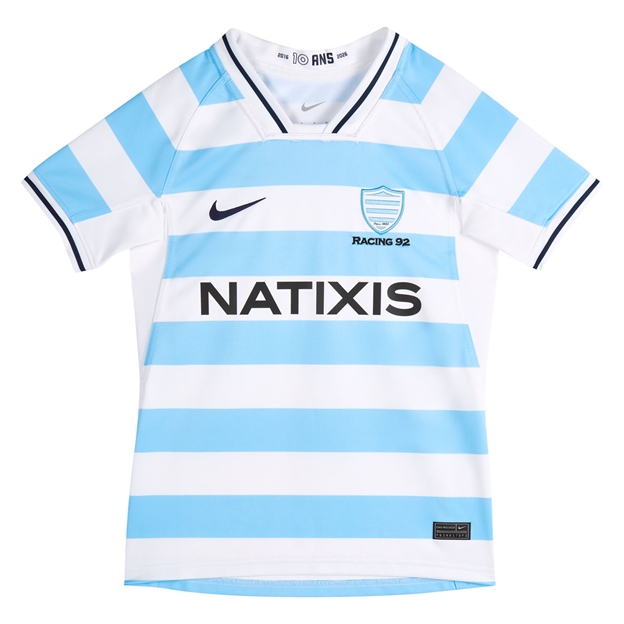 Racing 92 Kids Home Rugby Shirt 25/26 White - Flatlay