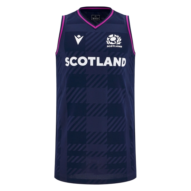 Scotland Mens Training Gym Singlet 25/26 Navy - Front