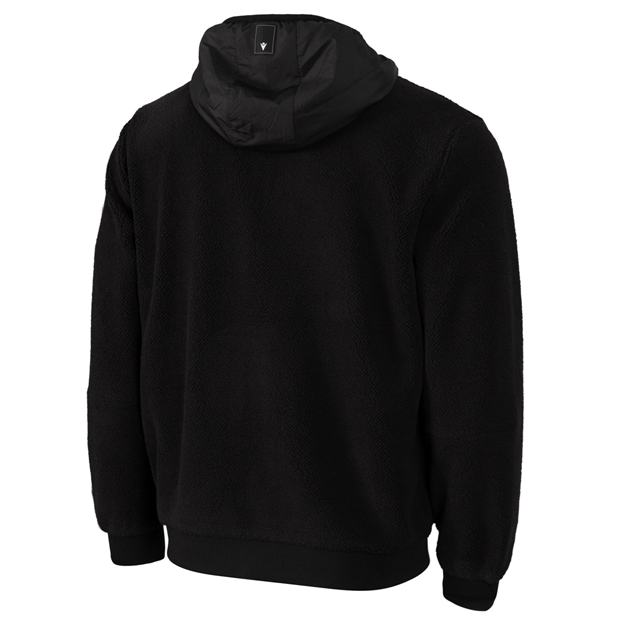 Barbarians Mens Athleisure Full Zip Teddy Fleece 26/27 Black - Back View