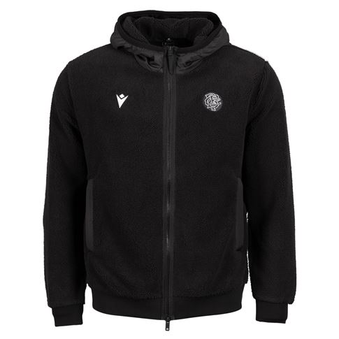 Barbarians Mens Athleisure Full Zip Teddy Fleece 26/27 Black - Front View