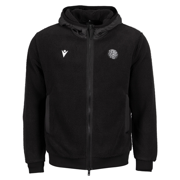 Barbarians Mens Athleisure Full Zip Teddy Fleece 26/27 Black - Front View