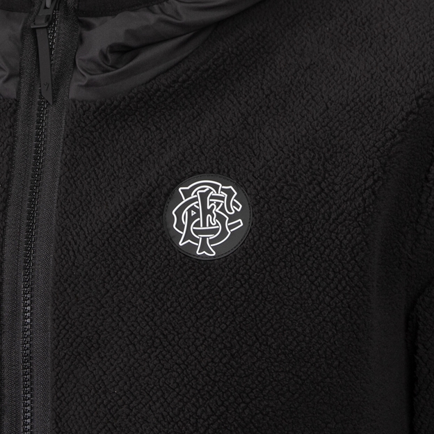 Barbarians Mens Athleisure Full Zip Teddy Fleece 26/27 Black - Barbarians Patch
