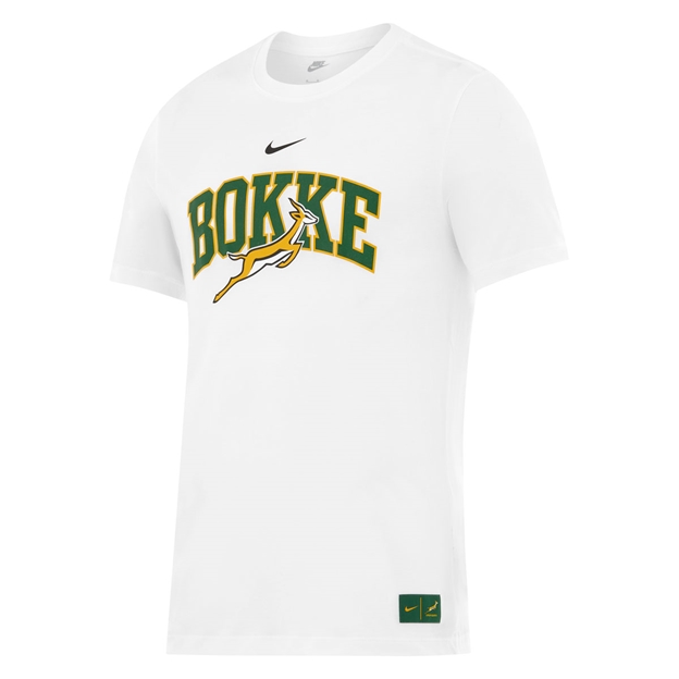 South Africa Springboks Mens Bokke T-Shirt 26/27 White - Front View