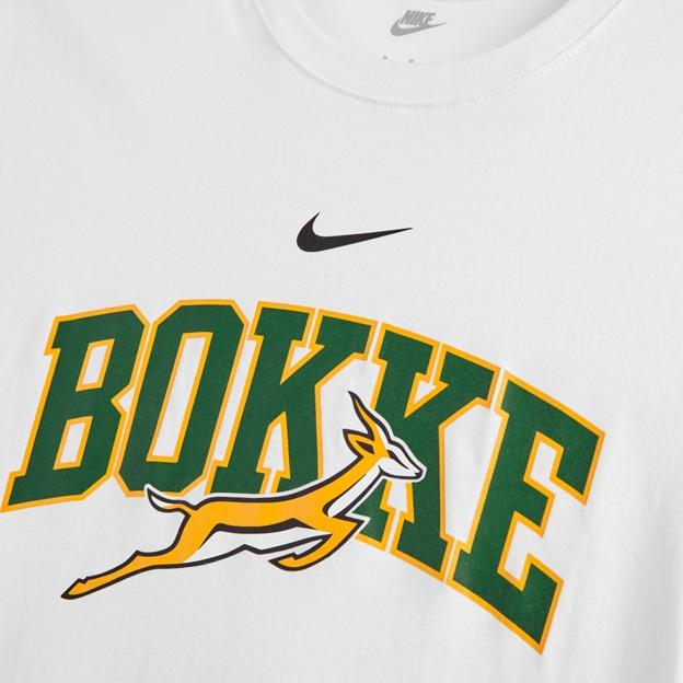 South Africa Springboks Mens Bokke T-Shirt 26/27 White - Logo Close-up