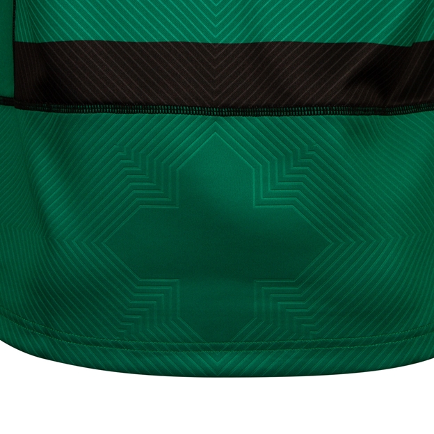 Northampton Saints Kids Home Rugby Shirt 26/27 Black and Green - Hem Detail
