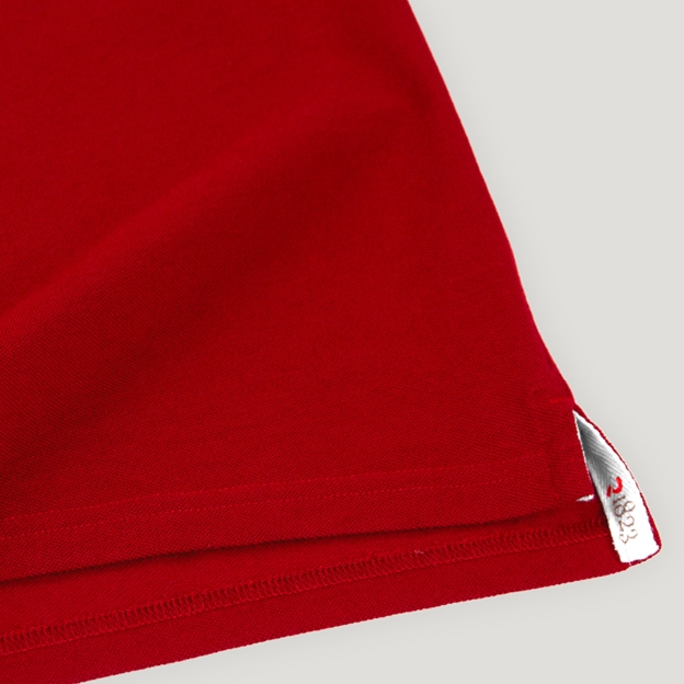 Spain 1929 Heritage Pure Cotton Polo Red - Hem Close-up