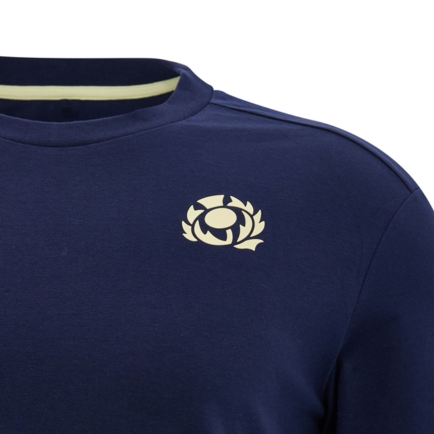 Scotland Kids Travel Cotton T-Shirt 26/27 Navy - SRU Thistle Close-up