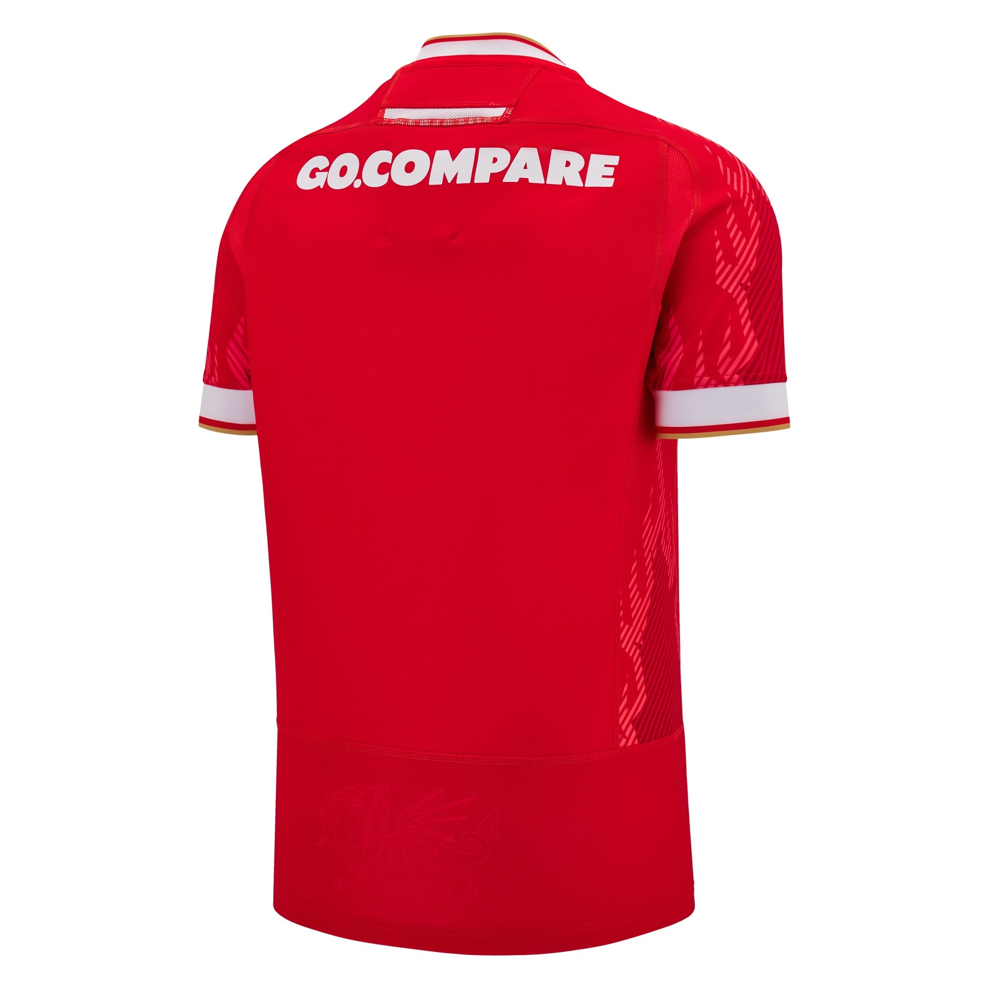 Wales Mens Home Rugby Shirt Slim Fit - Short Sleeve 2025 - Front