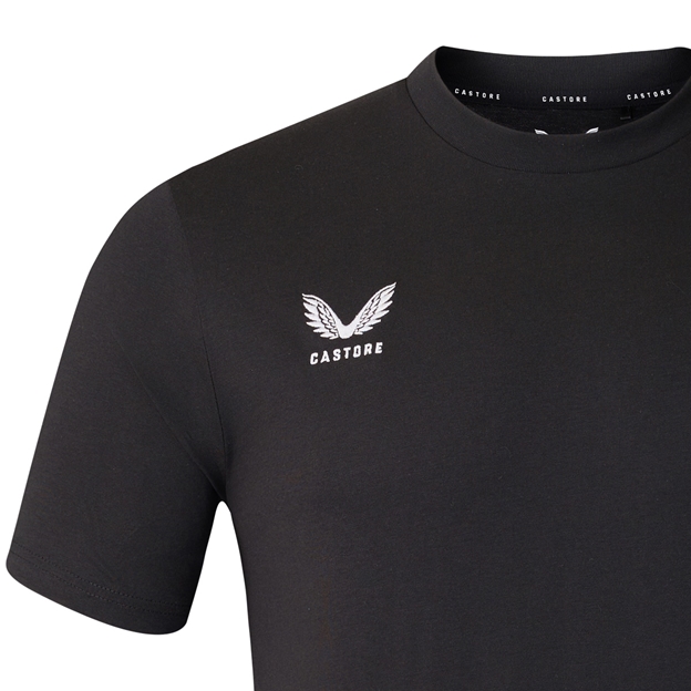 England Mens Off Pitch T-Shirt 26/27 Castore Black - Castore Logo Close-up