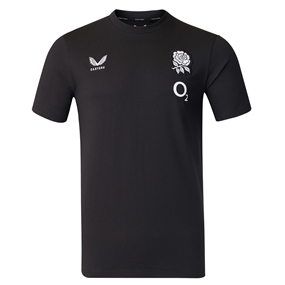 England Mens Off Pitch T-Shirt 26/27 Castore Black - Front View