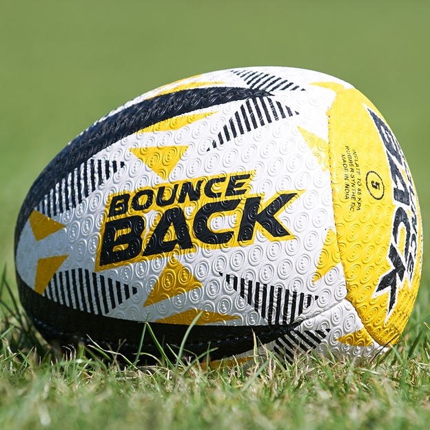 Optimum Bounce Rugby Ball - Black and Yellow
