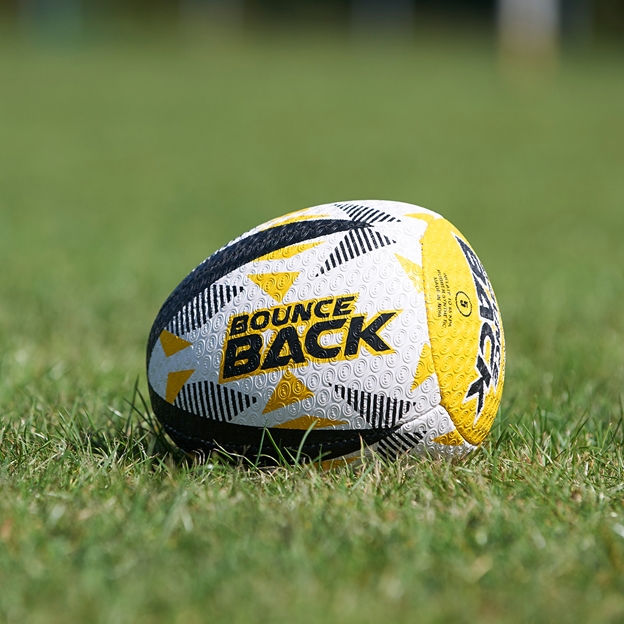 Optimum Bounce Rugby Ball - Black and Yellow