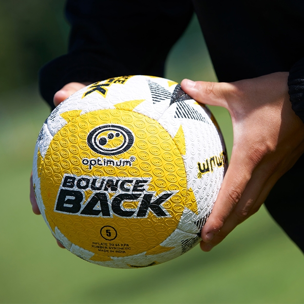 Optimum Bounce Rugby Ball - Black and Yellow