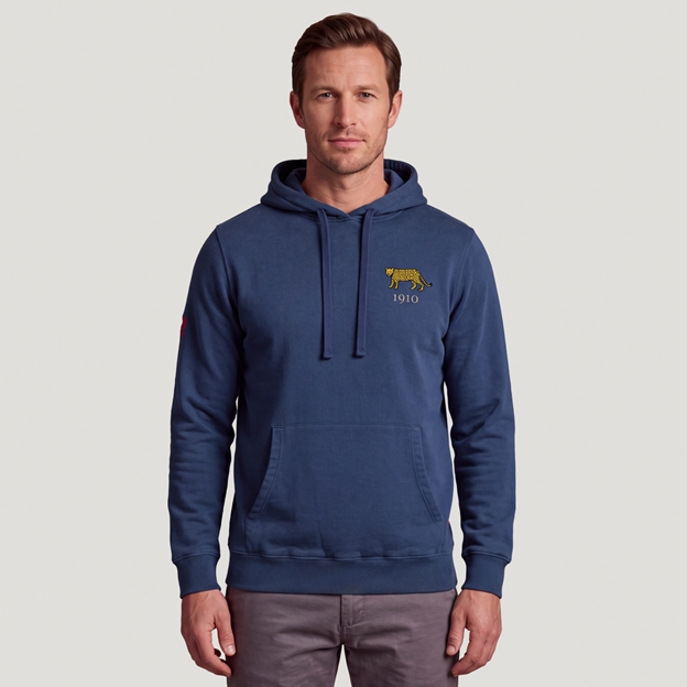 Argentina 1910 Adults Half Zip Cotton Sweatshirt Petrol Blue - Model View