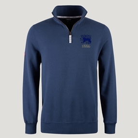 Hong Kong 1886 Qtr Zip Top Petrol Blue - Front View