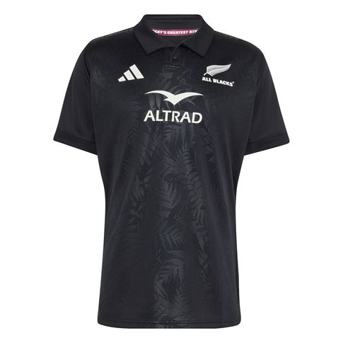All Blacks Mens 'Greatest Rivalry' Home Rugby Shirt 26/27 All Black - Front View