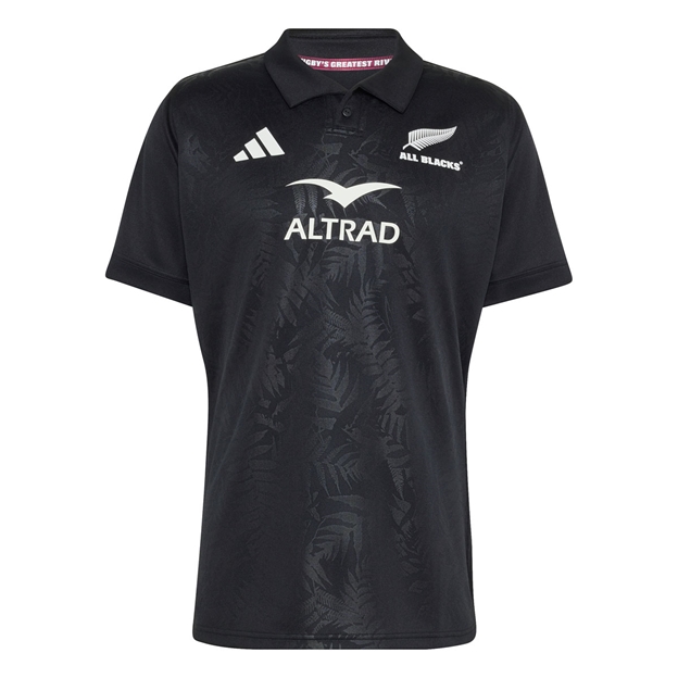 All Blacks Mens 'Greatest Rivalry' Home Rugby Shirt 26/27 All Black - Front View