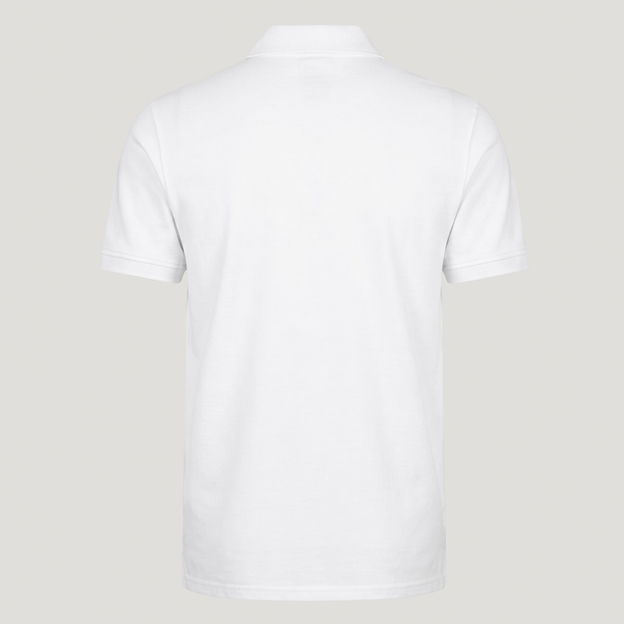 Fiji 1884 Adults Classic Cotton Polo Shirt White - Back View