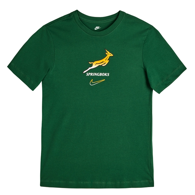 South Africa Springboks Mens Gradient Logo T-Shirt 26/27 Gorge Green - Flatlay View