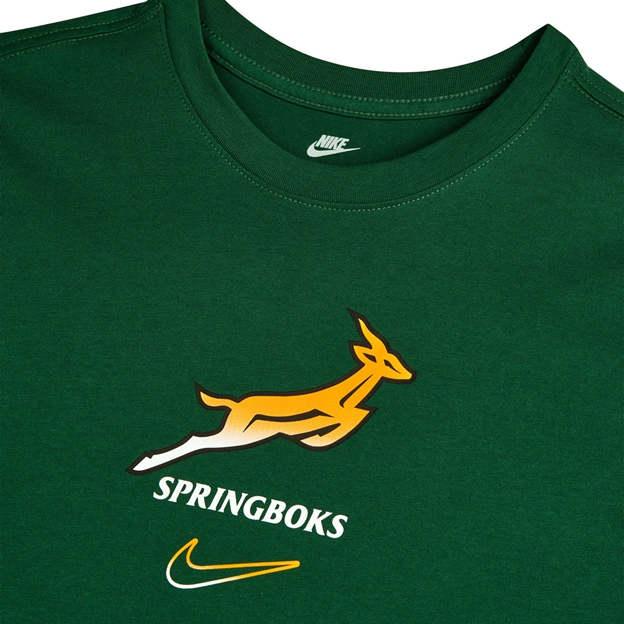 South Africa Springboks Mens Gradient Logo T-Shirt 26/27 Gorge Green - Flatlay Detail View