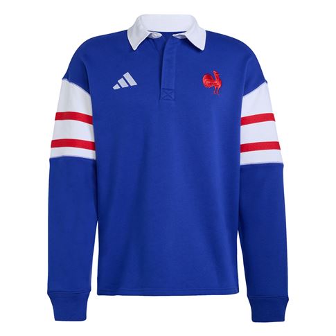 France Mens Heritage Rugby Shirt Lucid Blue - Front View