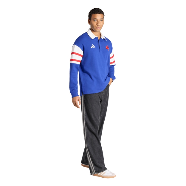 France Mens Heritage Rugby Shirt Lucid Blue - Model Walking View