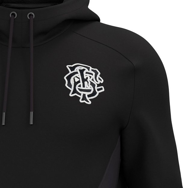 Barbarians Kids Travel Cotton Hoodie 25/26 Black - Embroidered Logo Close-up