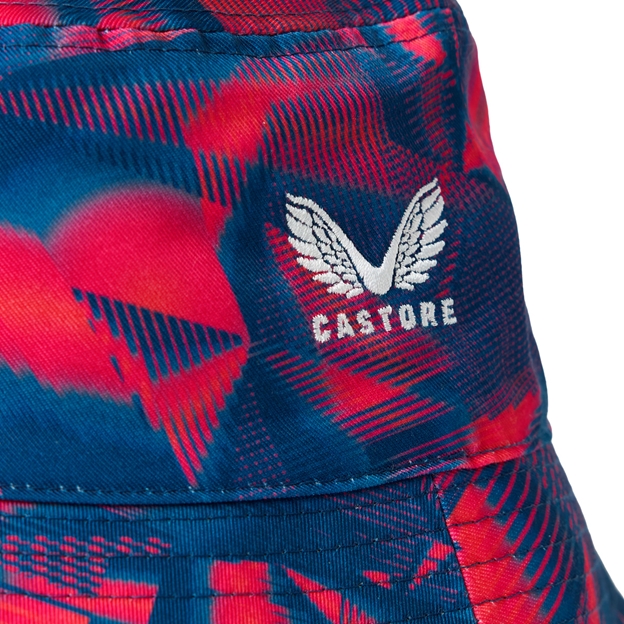 England Adults Reversible Bucket Hat 26/27 Rhodonite - Castore Logo Close-up