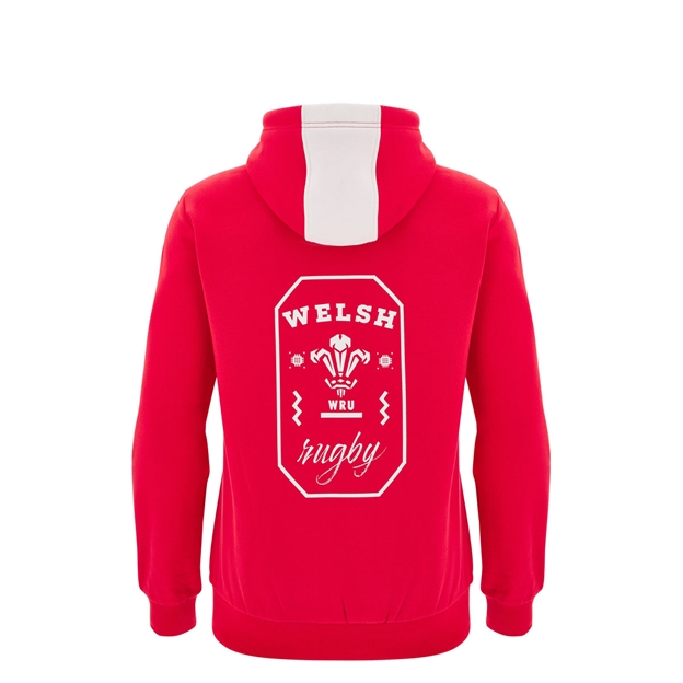 Wales Junior Fanline Hoodie 25/26 Red - Back