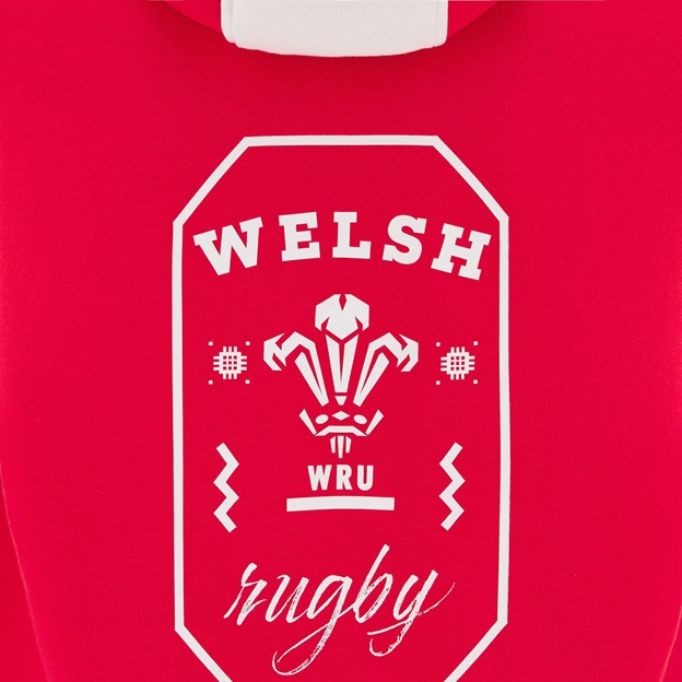 Wales Junior Fanline Hoodie 25/26 Red - Graphic