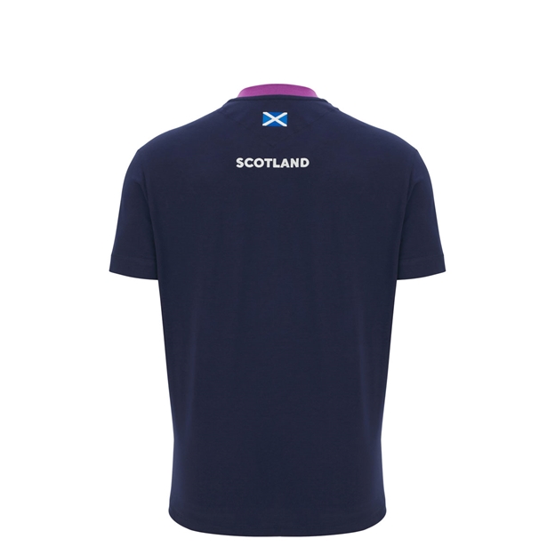 Scotland Junior Athleisure Cotton T-Shirt 25/26 Navy - Back