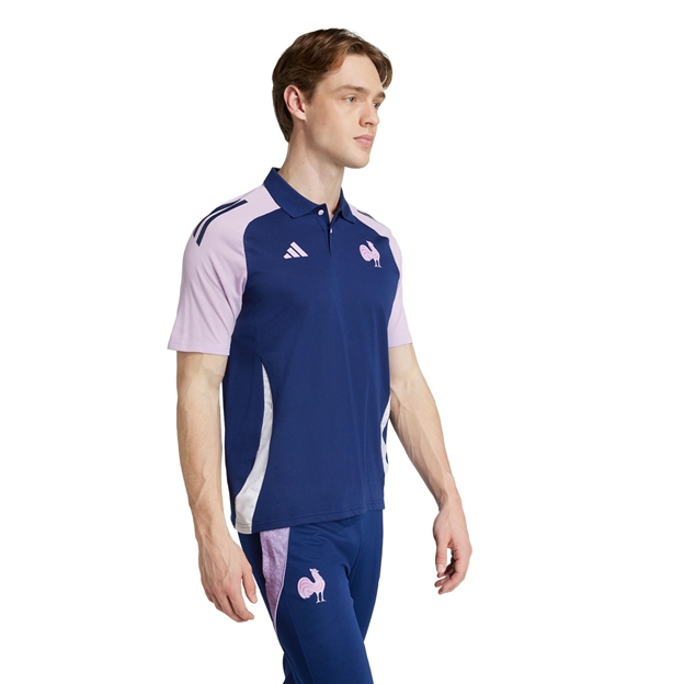 France Mens Training Polo 25/26 Blue - Model Walking