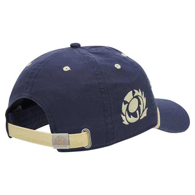 Scotland Adults Dad Baseball Cap 26/27 Navy and Sand - Back View