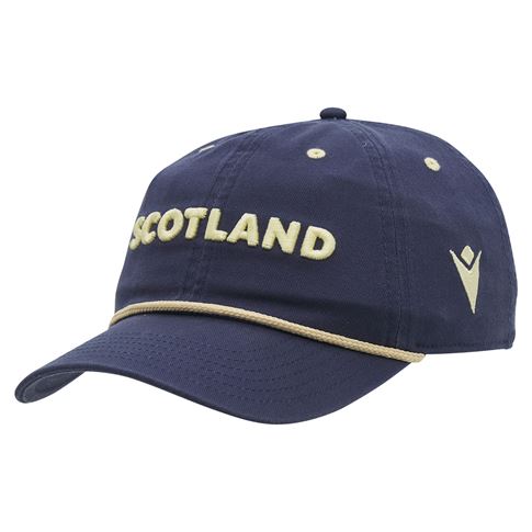 Scotland Adults Dad Baseball Cap 26/27 Navy and Sand - Front View
