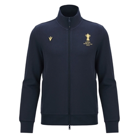 Rugby World Cup 2027 Mens Athleisure Cotton Full Zip Top - Navy/Gold - Front