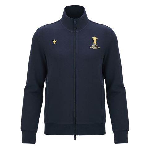 Rugby World Cup 2027 Mens Athleisure Cotton Full Zip Top - Navy/Gold - Front