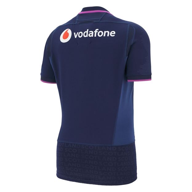 Scotland Mens Home Rugby Shirt Slim Fit 25/26 Navy - Back