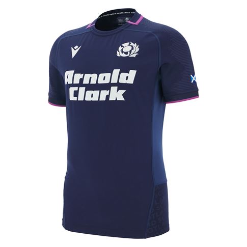 Scotland Mens Home Rugby Shirt Slim Fit 25/26 Navy - Front