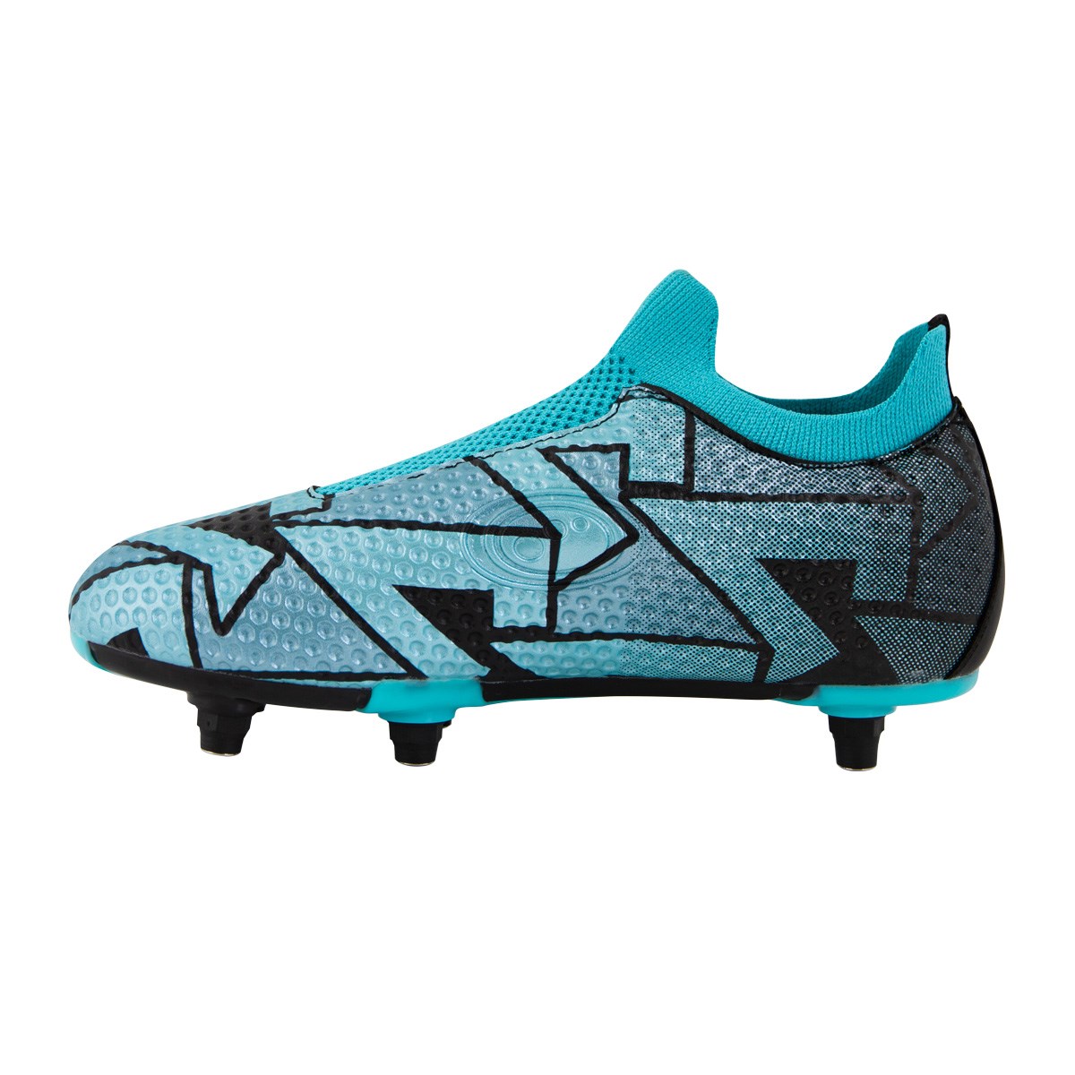 Optimum Kids Aztec Laceless 6 Stud Rugby Boot Blue - Outstep