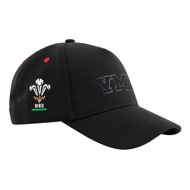 Wales Adults Baseball Cap 26/27 Black - Side View