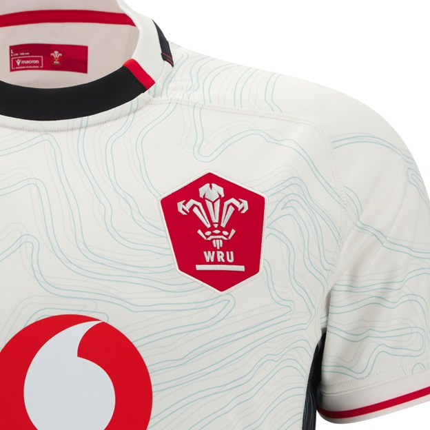 Wales Mens Away Rugby Shirt 25/26 White - Front Close-up