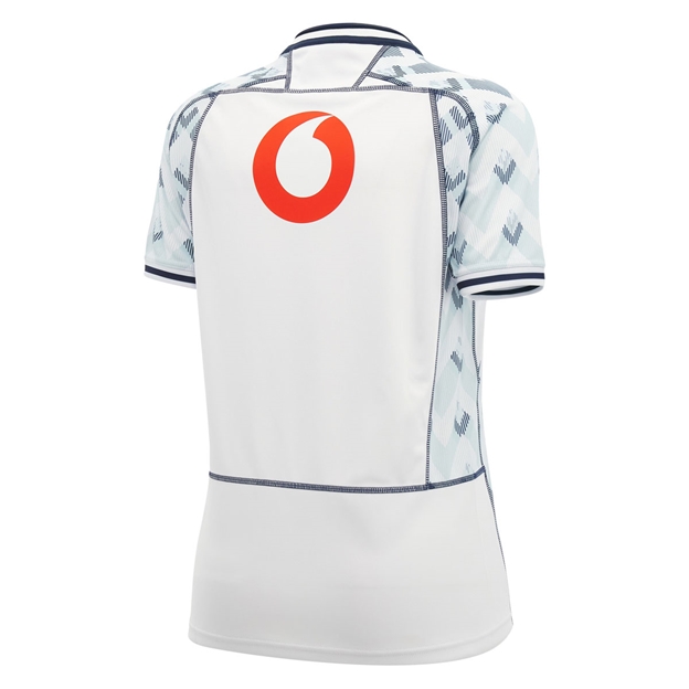 Scotland Womens Away Rugby Shirt 26/27 White Sand and Navy - Back View