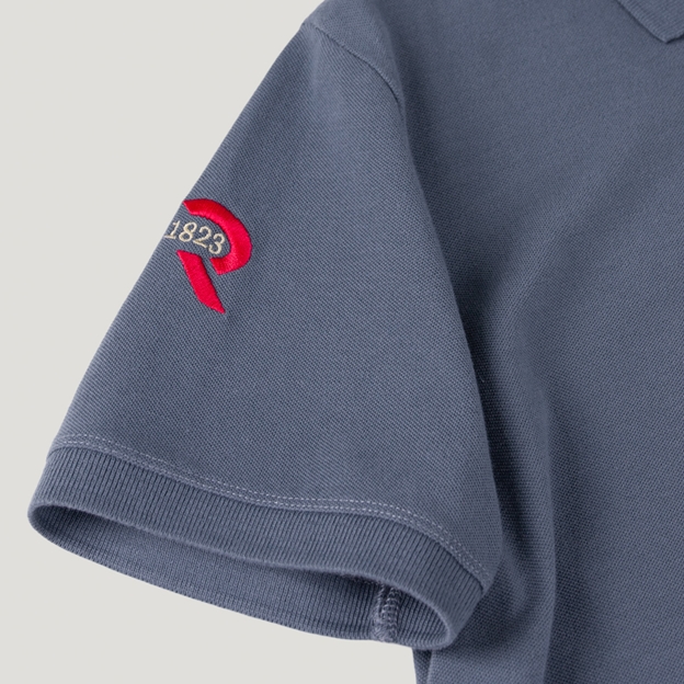 Namibia 1916 Heritage Pure Cotton Polo Petrol Blue - Sleeve Close-up