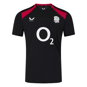 England Mens Performance T-Shirt 26/27 Castore Black - Front