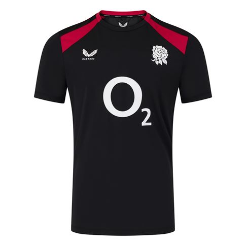 England Mens Performance T-Shirt 26/27 Castore Black - Front