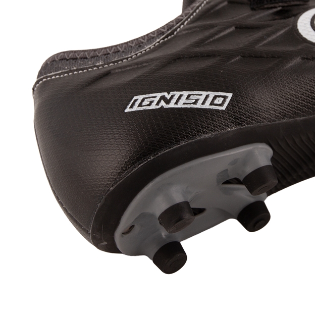Optimum Kids Ignisio Easy Fasten Moulded Stud Firm Ground Boots - Black/Silver